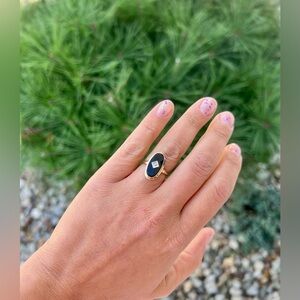 SOLD* 10k Yellow Gold Size 6 Black Ring